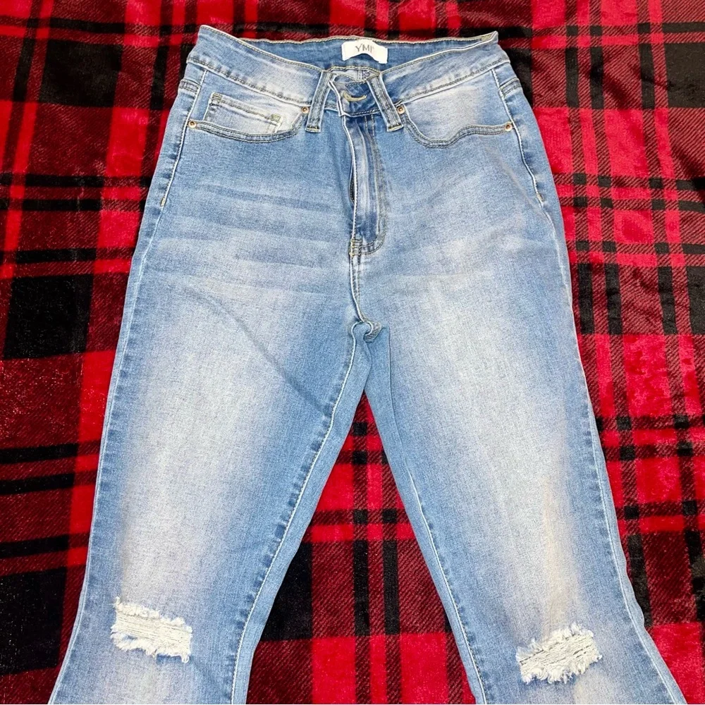 FLARE LEG DENIM JEANS - Picture 2 of 8